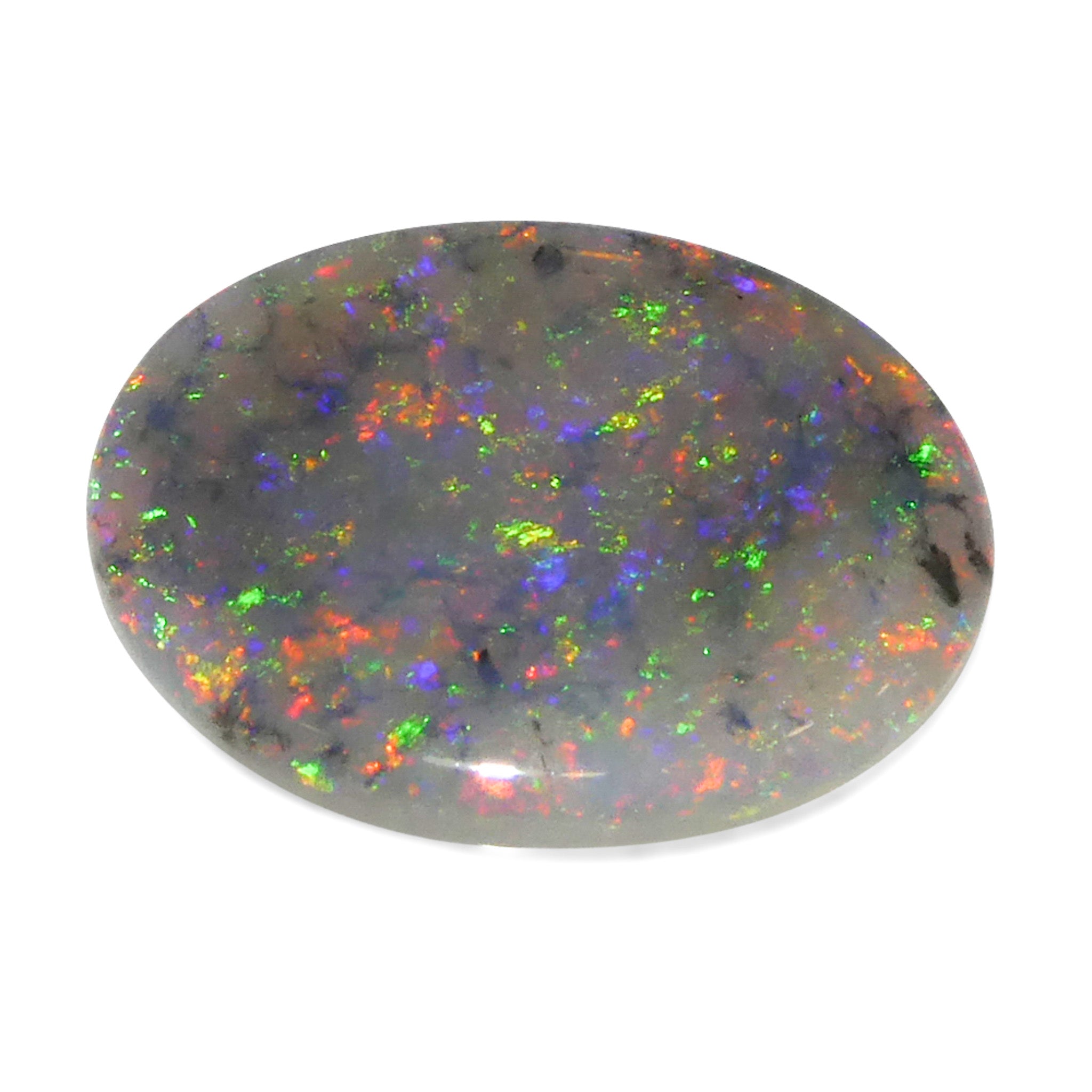 1.63ct Gray Oval Cabochon Opal from Australia with Play of Color | Premium Gemstone by SkyJems