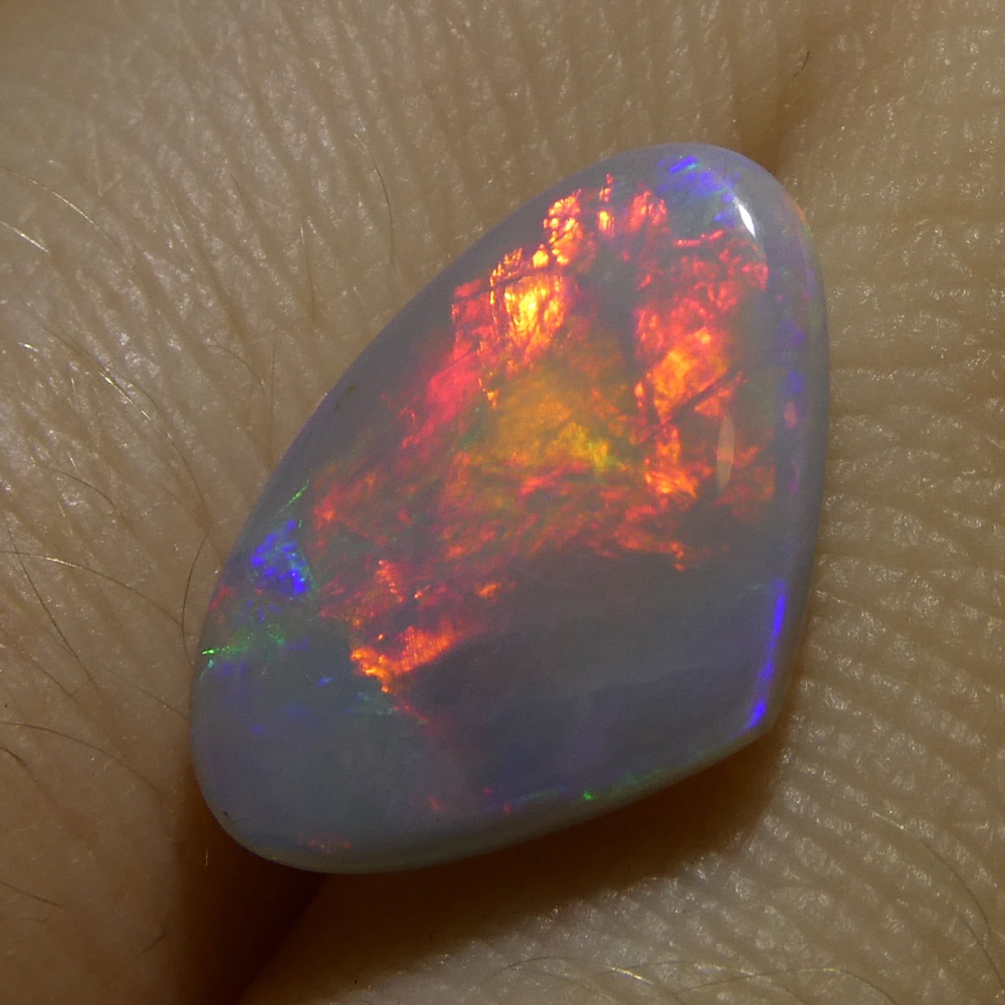 2.92ct Freeform Gray Opal Cabochon from Australia by SkyJems - Rare Gemstone with Vibrant Play of Color