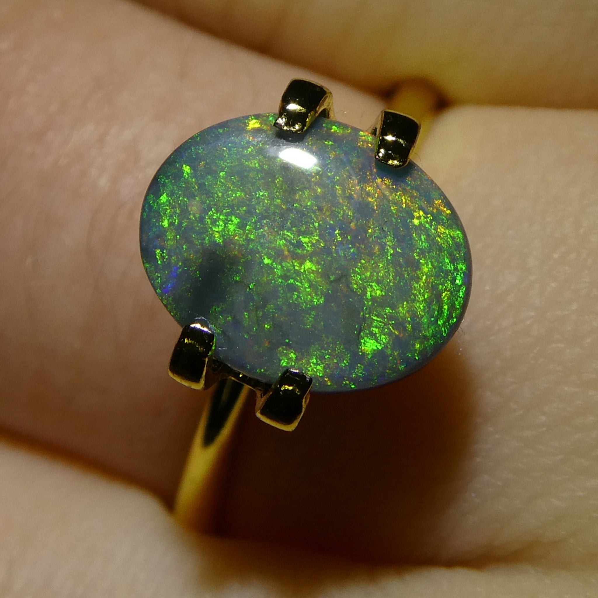 1.49ct Gray Australian Opal Cabochon with Play of Color from SkyJems Rare Gemstones Collection