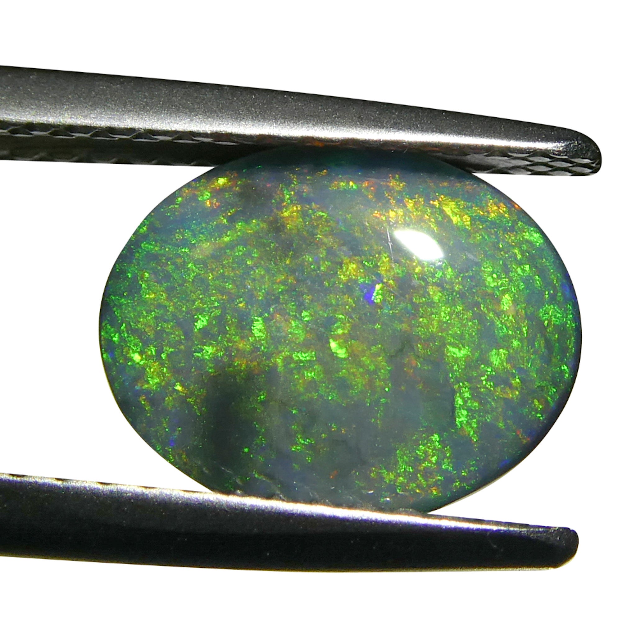 1.49ct Gray Australian Opal Cabochon with Play of Color by SkyJems, premium oval gemstone from Down Under