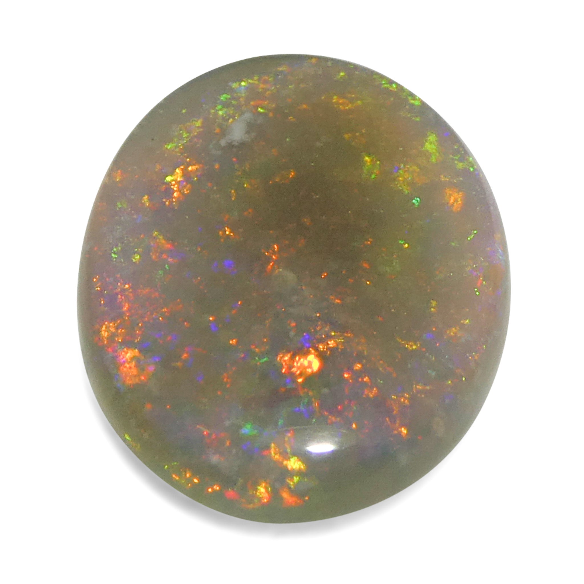 2.15ct White Opal Cabochon from Australia with Play of Color | Premium Gemstone by SkyJems Canadian Gem Experts