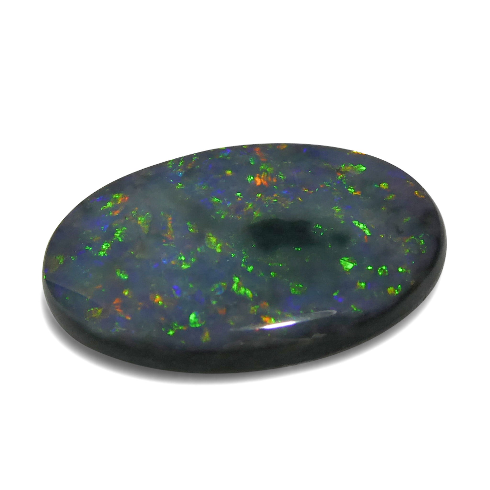 2.58ct Gray Australian Opal Cabochon with Play of Color by SkyJems, premium oval gemstone from Down Under