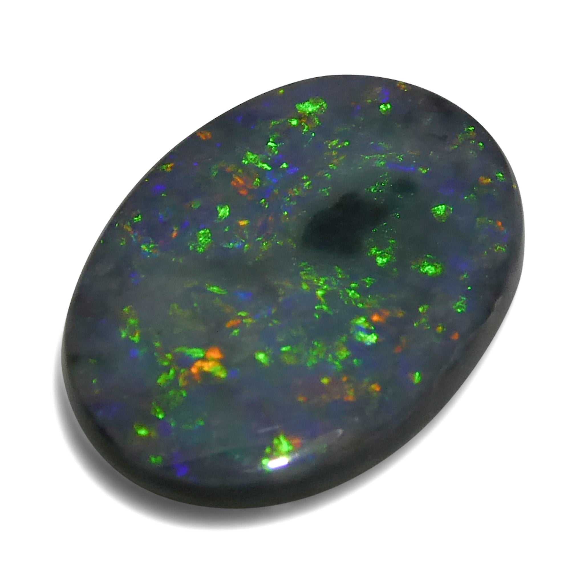 2.58ct Gray Australian Opal Cabochon with Play of Color from SkyJems Rare Gemstone Collection