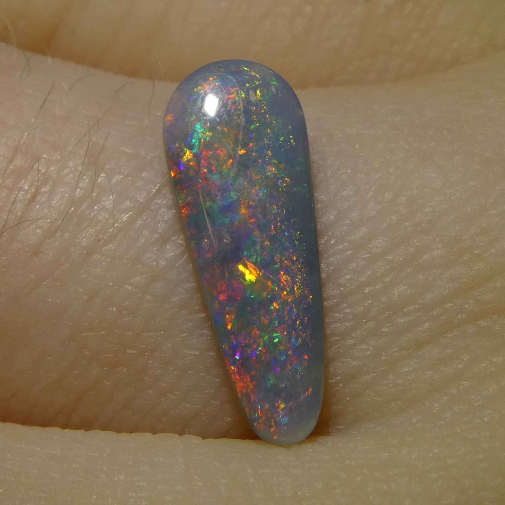 0.84ct Freeform Gray Australian Opal Cabochon with Play of Color by SkyJems, Rare Gemstone Collector's Specimen
