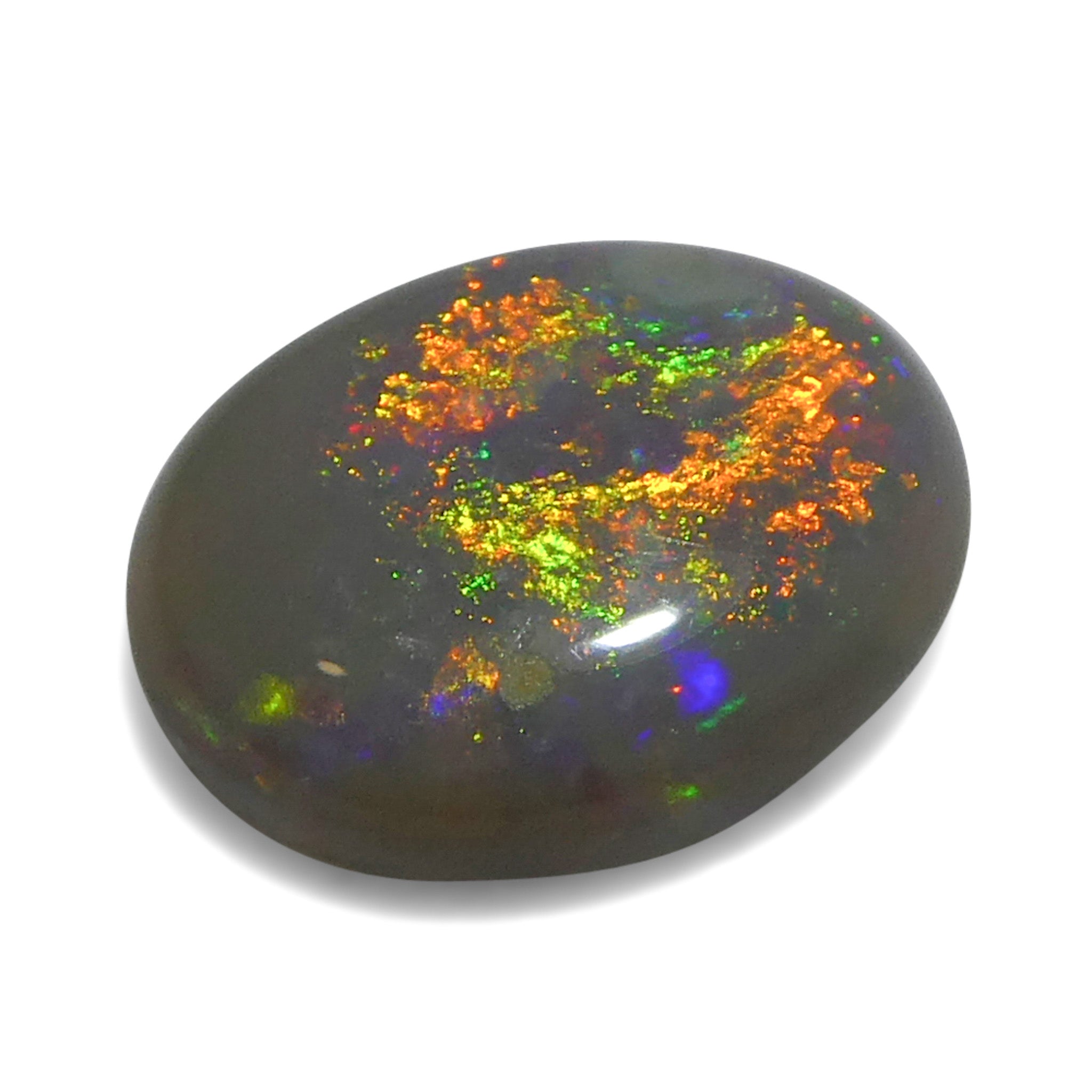 0.72ct Gray Australian Opal Cabochon with Play of Color by SkyJems - Rare Oval Gemstone from Down Under