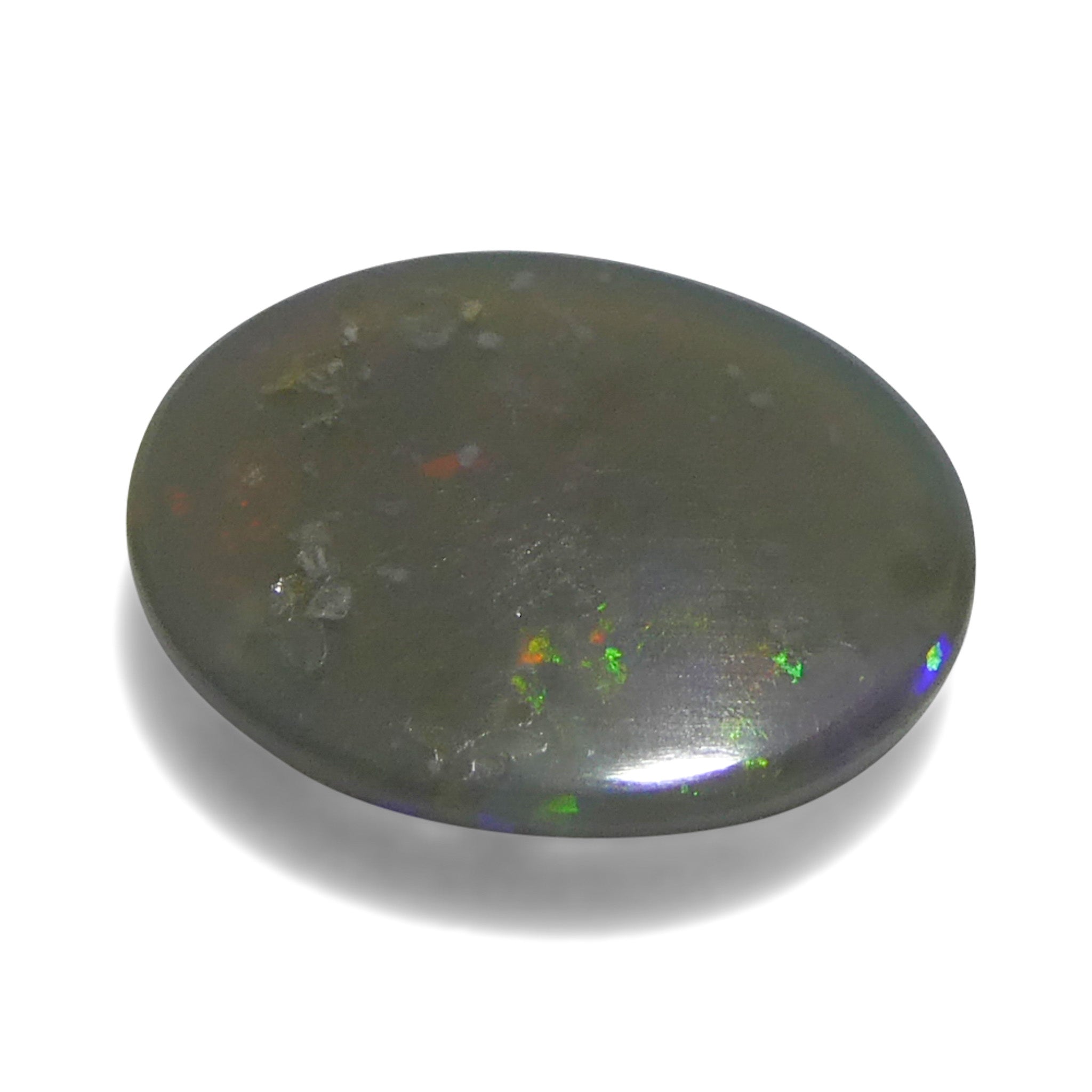 0.72ct Gray Australian Opal Cabochon with Play of Color by SkyJems - Rare Oval Gemstone from Down Under