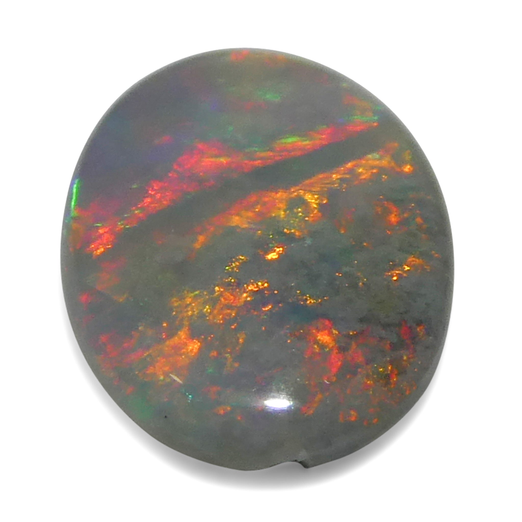 0.54ct Gray Oval Cabochon Opal from Australia, rare gemstone with play of color by SkyJems Canadian gem experts