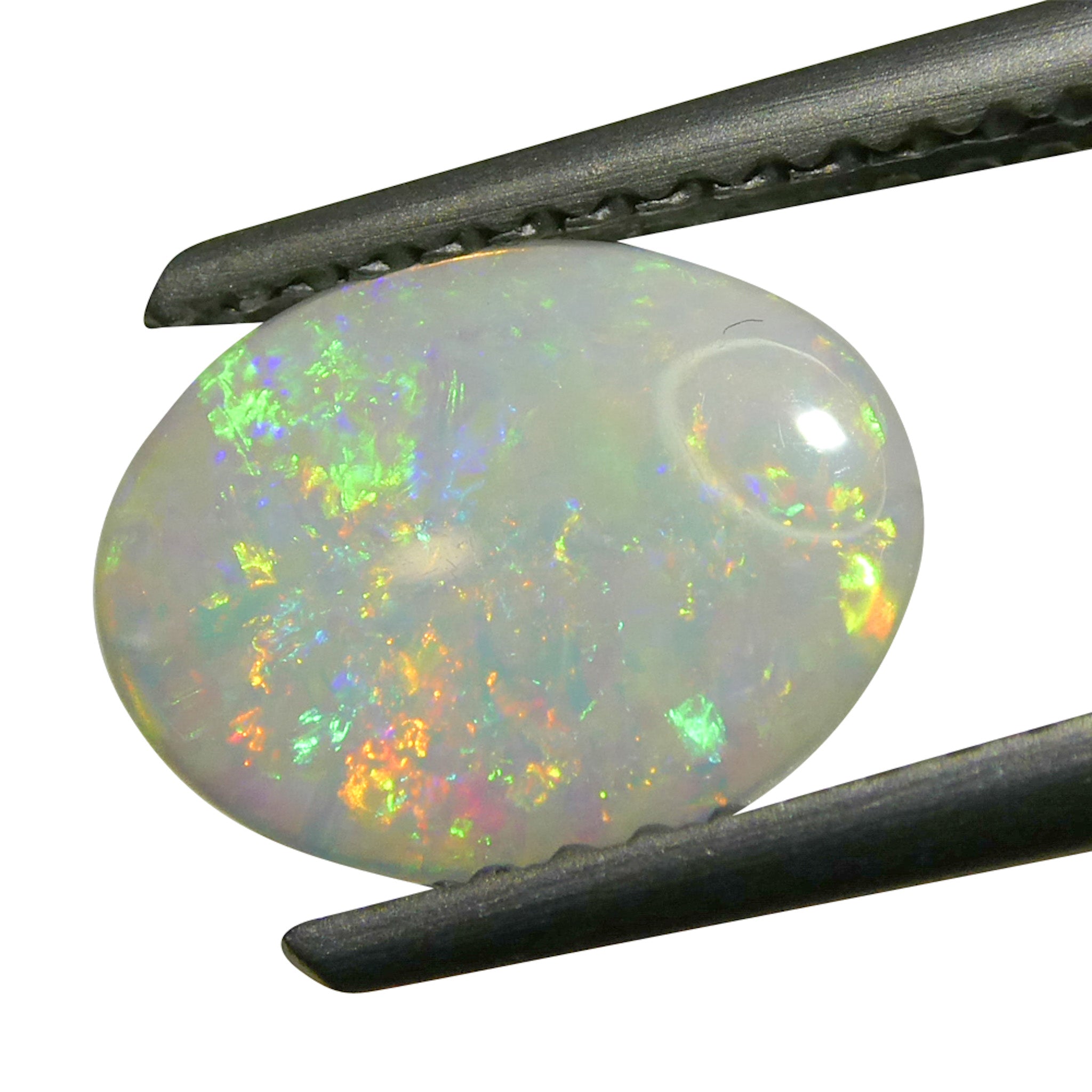 0.55ct White Oval Cabochon Opal from Australia, premium gemstone by SkyJems Canadian gem specialists
