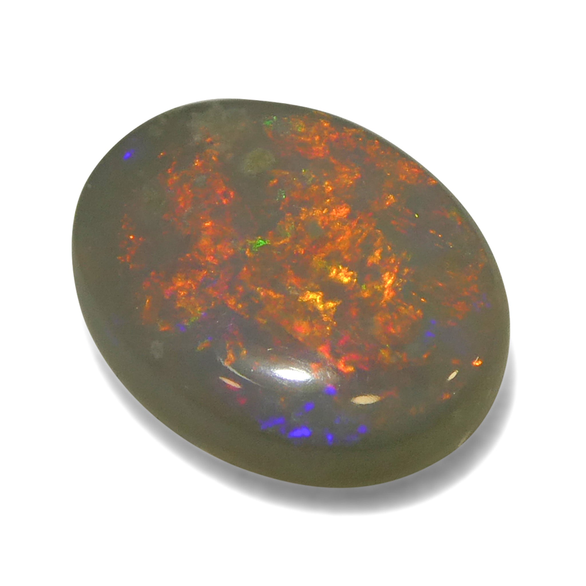 1.36ct Gray Australian Opal Cabochon with Play of Color by SkyJems - Rare Oval Gemstone from Down Under