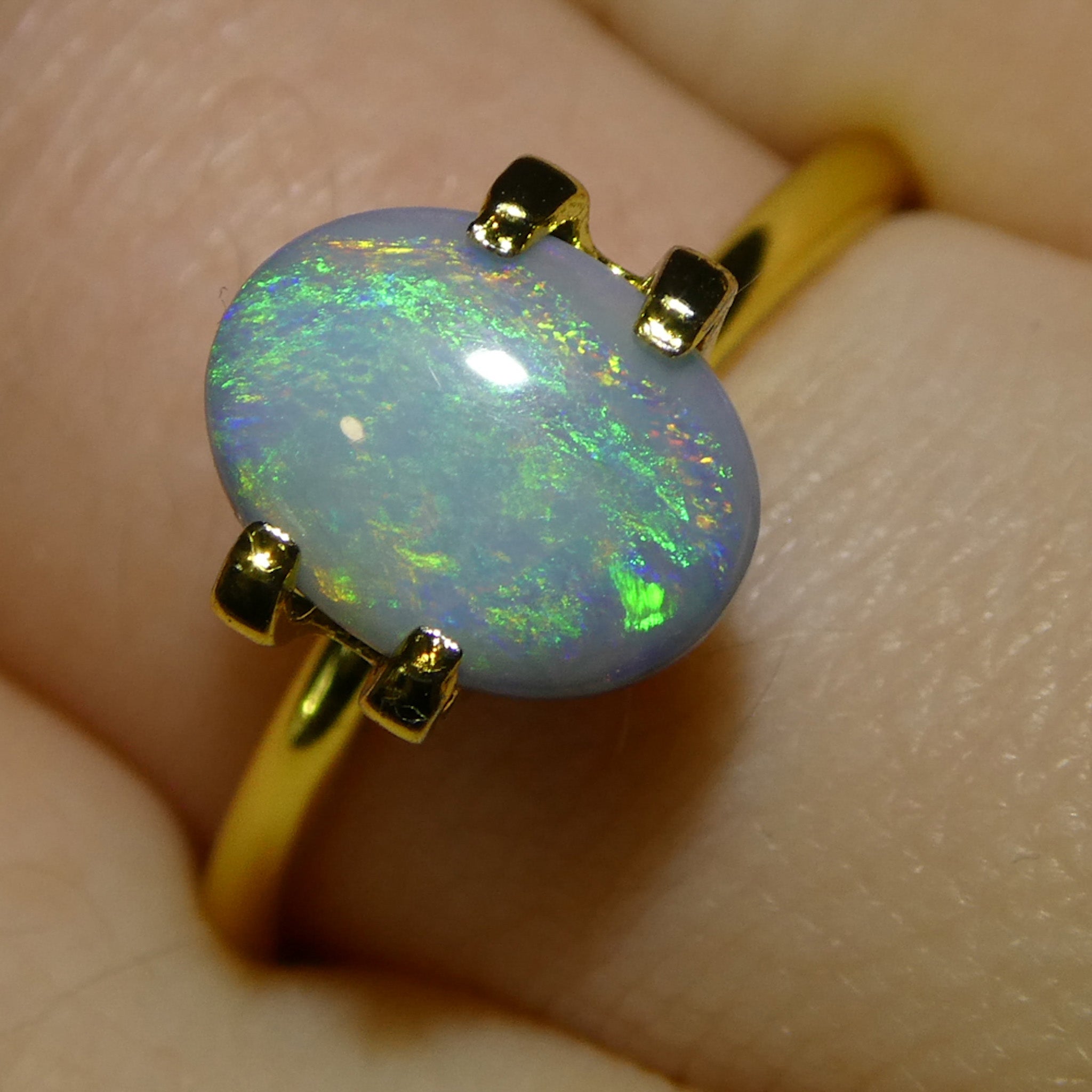 1.06ct Gray Oval Cabochon Opal from Australia with Play of Color | Premium Gemstone by SkyJems