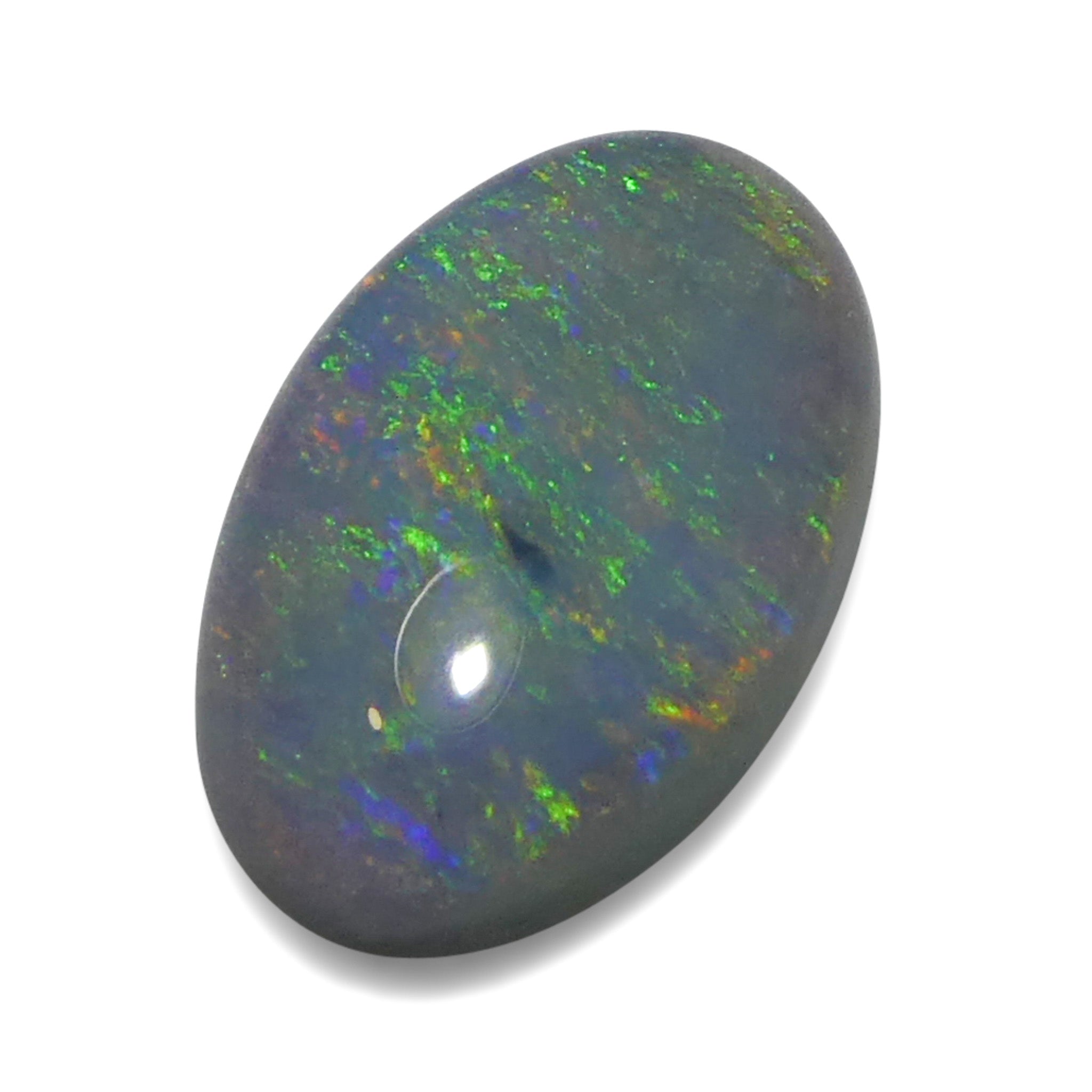 0.71ct Gray Oval Cabochon Opal from Australia with Play of Color, premium gemstone by SkyJems Canadian gem experts