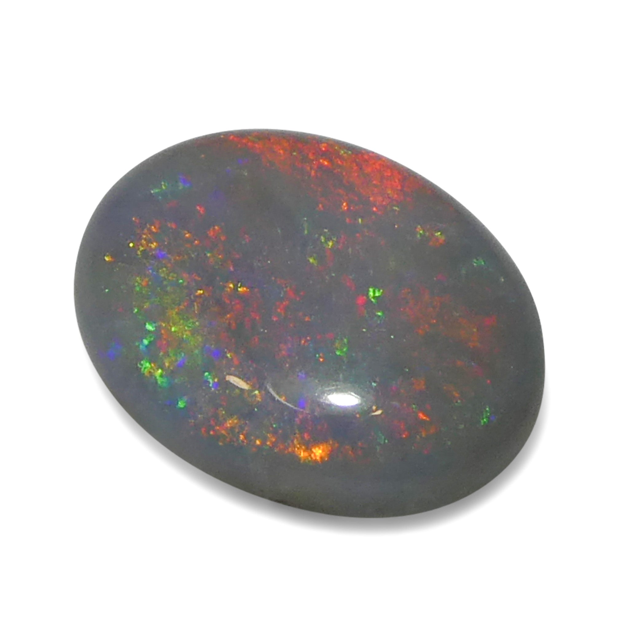 0.73ct Gray Australian Opal Cabochon with Play of Color by SkyJems - Rare Oval Gemstone from Down Under
