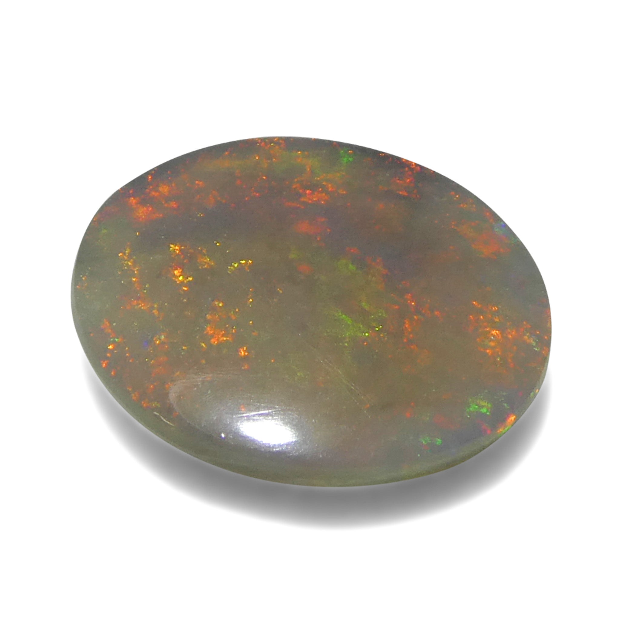 SkyJems 1.01ct White Opal Cabochon from Australia with Vibrant Play of Color, Oval Cut Gemstone