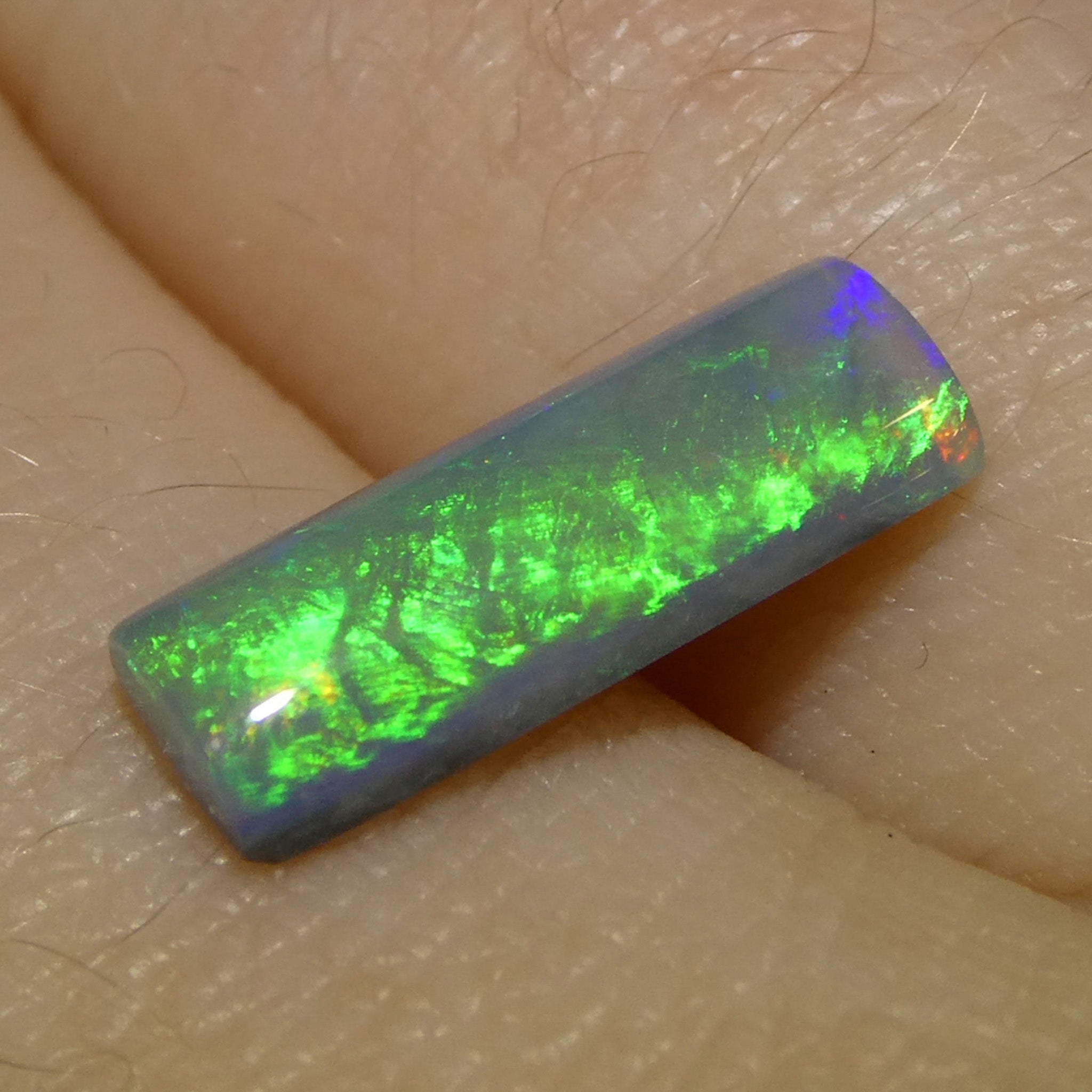 1.21ct Rectangular Cabochon Gray Opal from Australia - Skyjems Wholesale Gemstones