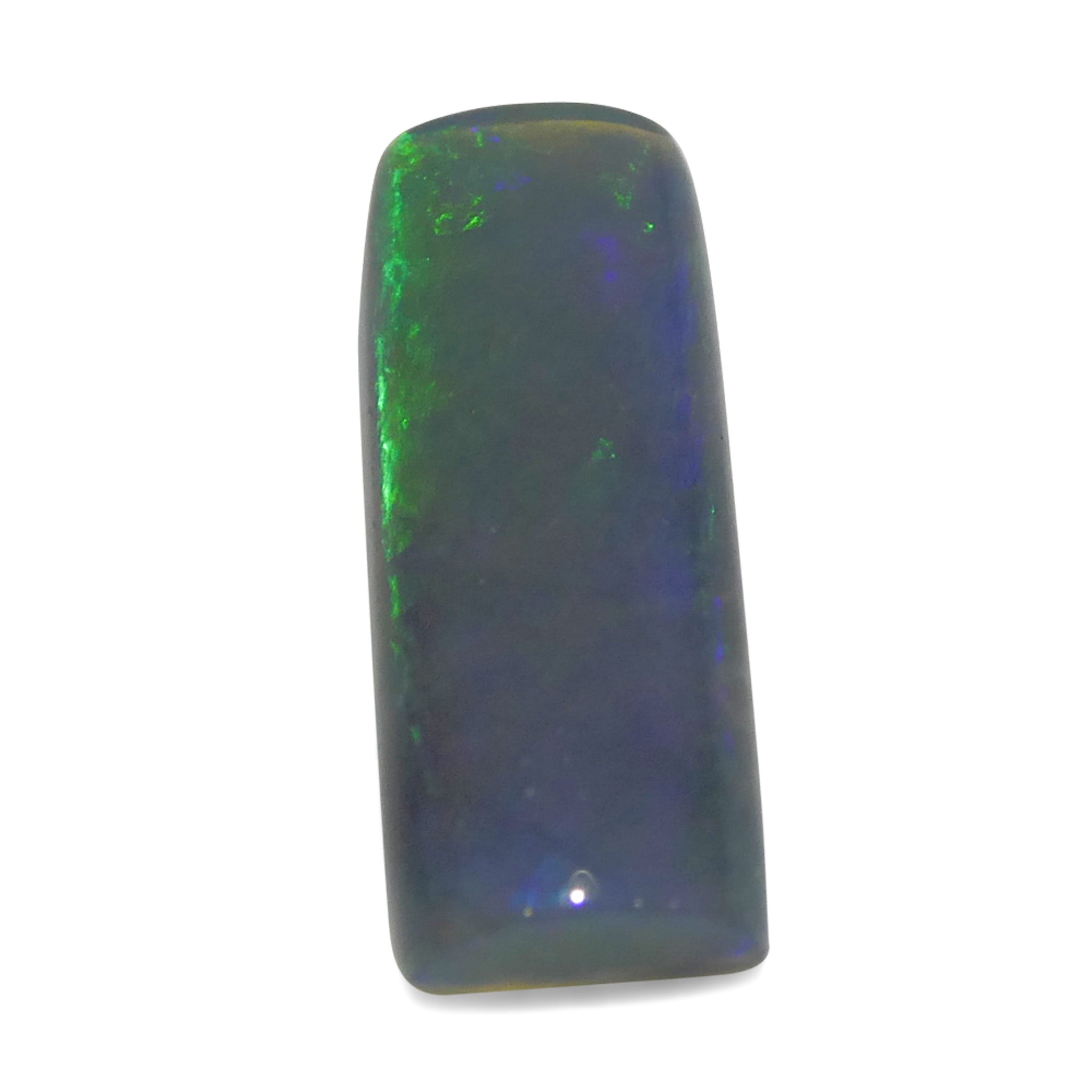 1.21ct Rectangular Cabochon Gray Opal from Australia - Skyjems Wholesale Gemstones