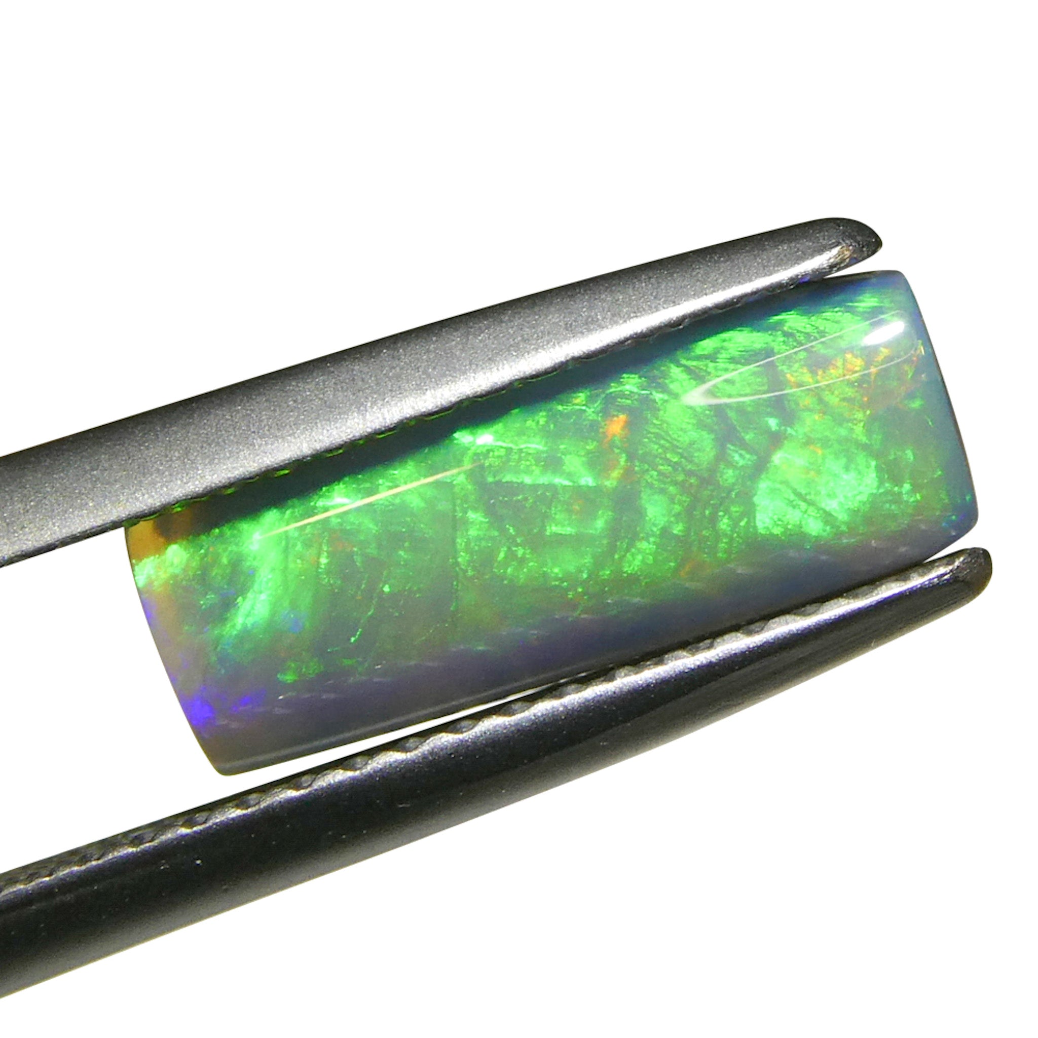 1.21ct Rectangular Cabochon Gray Opal from Australia - Skyjems Wholesale Gemstones