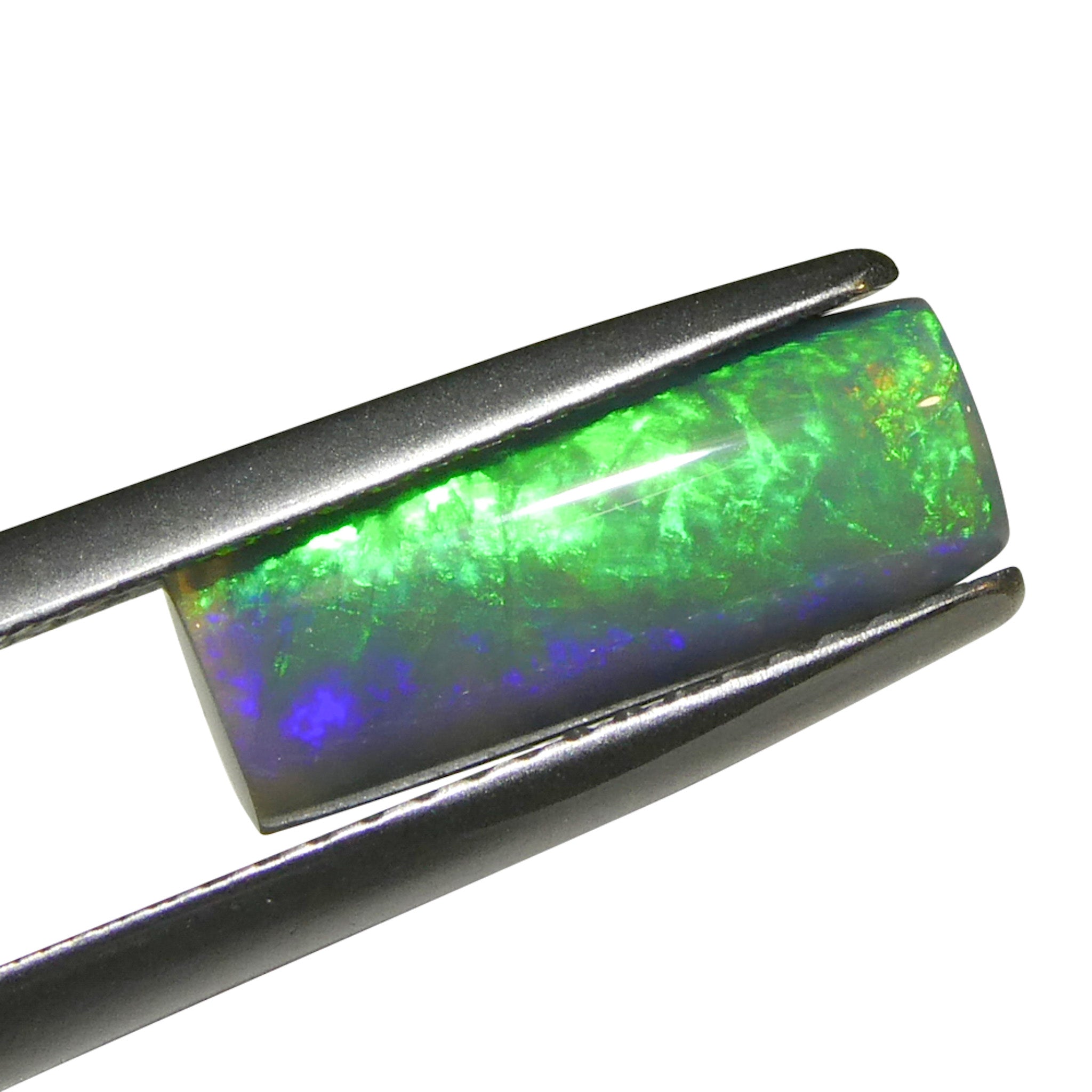 1.21ct Rectangular Cabochon Gray Opal from Australia - Skyjems Wholesale Gemstones