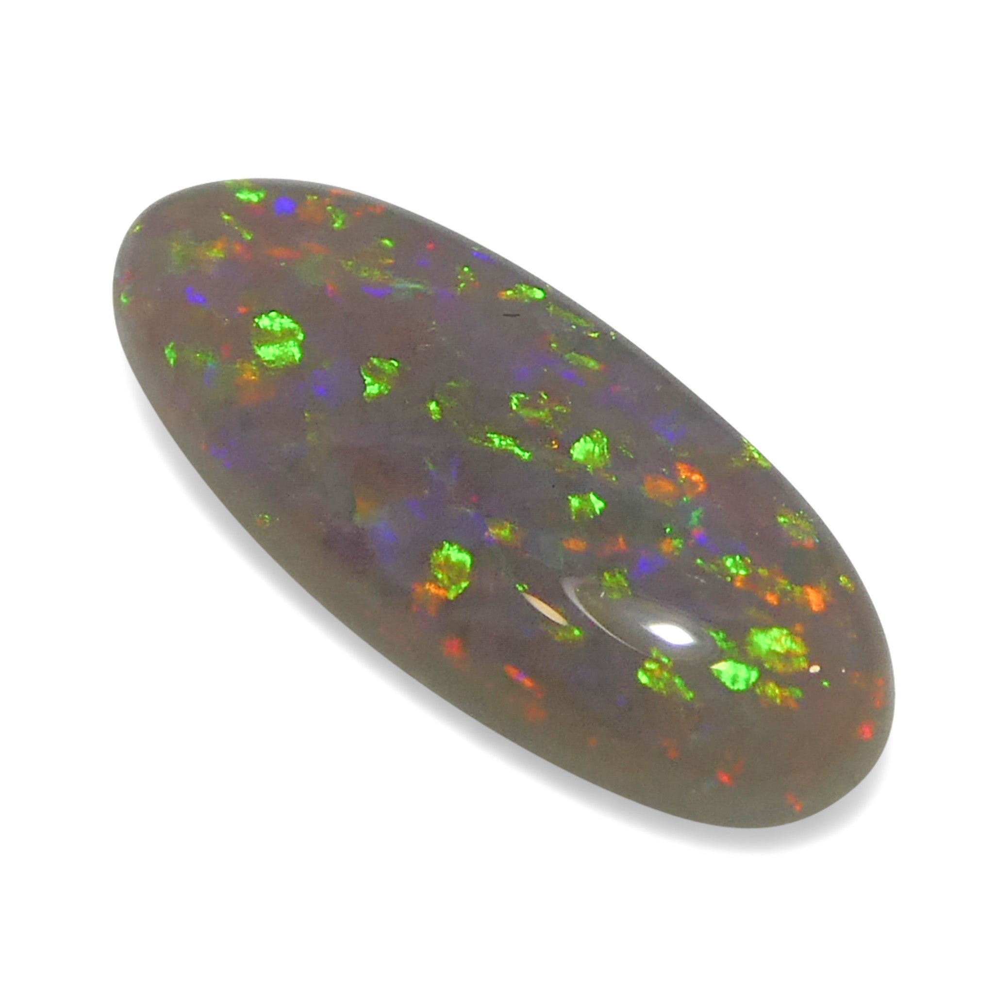 0.62ct White Opal Cabochon with Play of Color from Australia, premium gemstone by SkyJems Canadian gem specialists