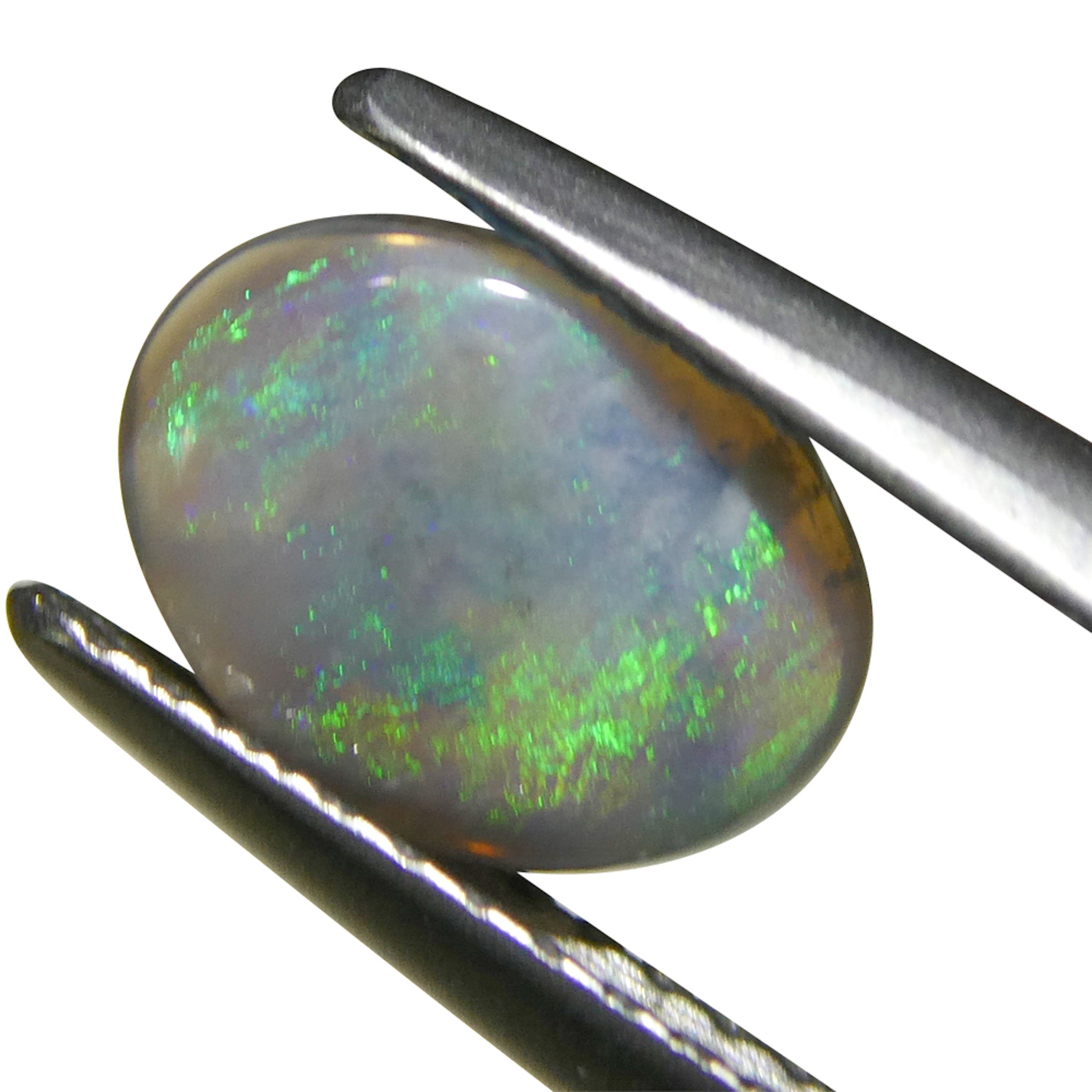 0.58ct Gray Oval Cabochon Opal from Australia with Play of Color, premium gemstone by SkyJems Canadian gem specialists