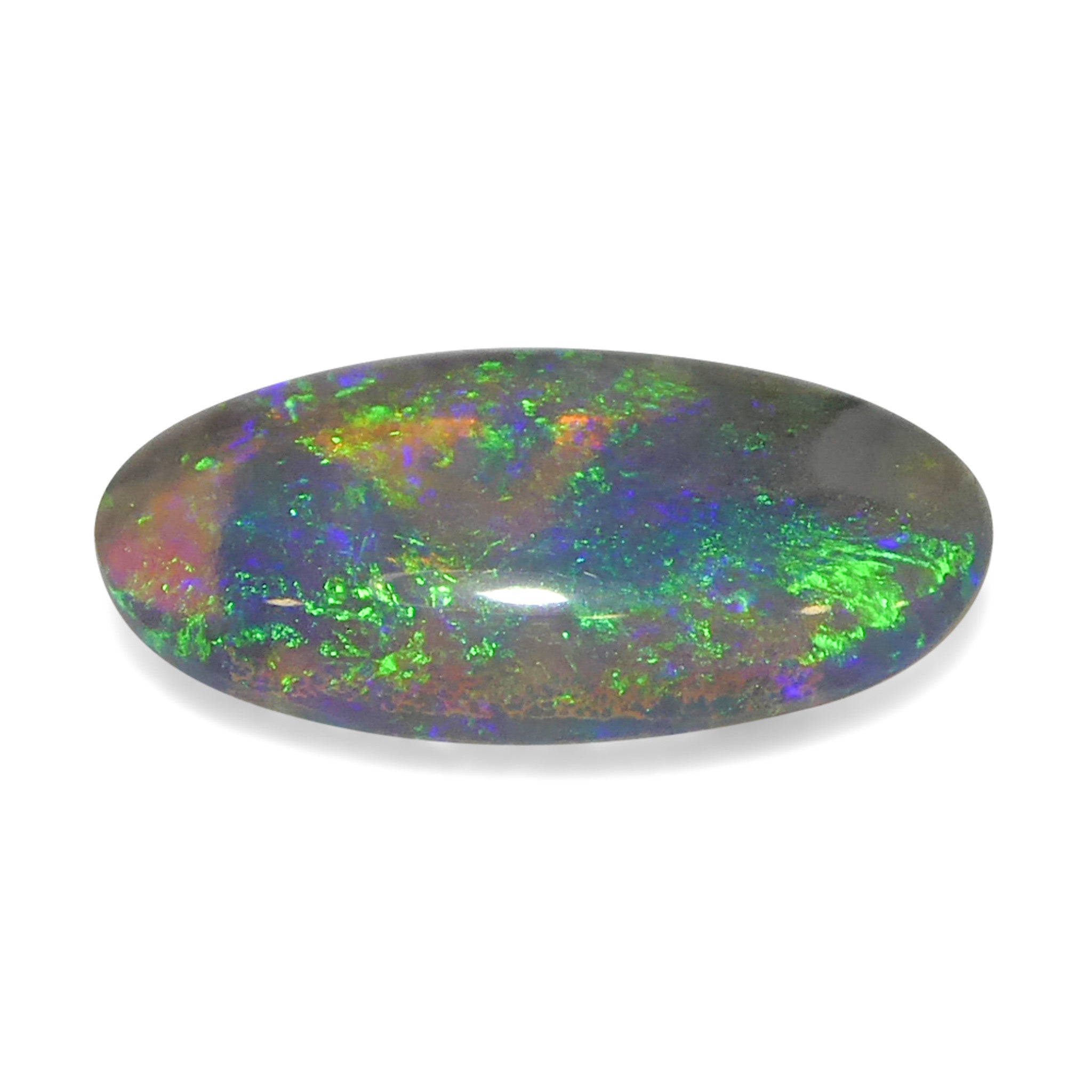 0.29ct White Opal Cabochon with Play of Color from Australia, premium gemstone by SkyJems Canadian gem specialists