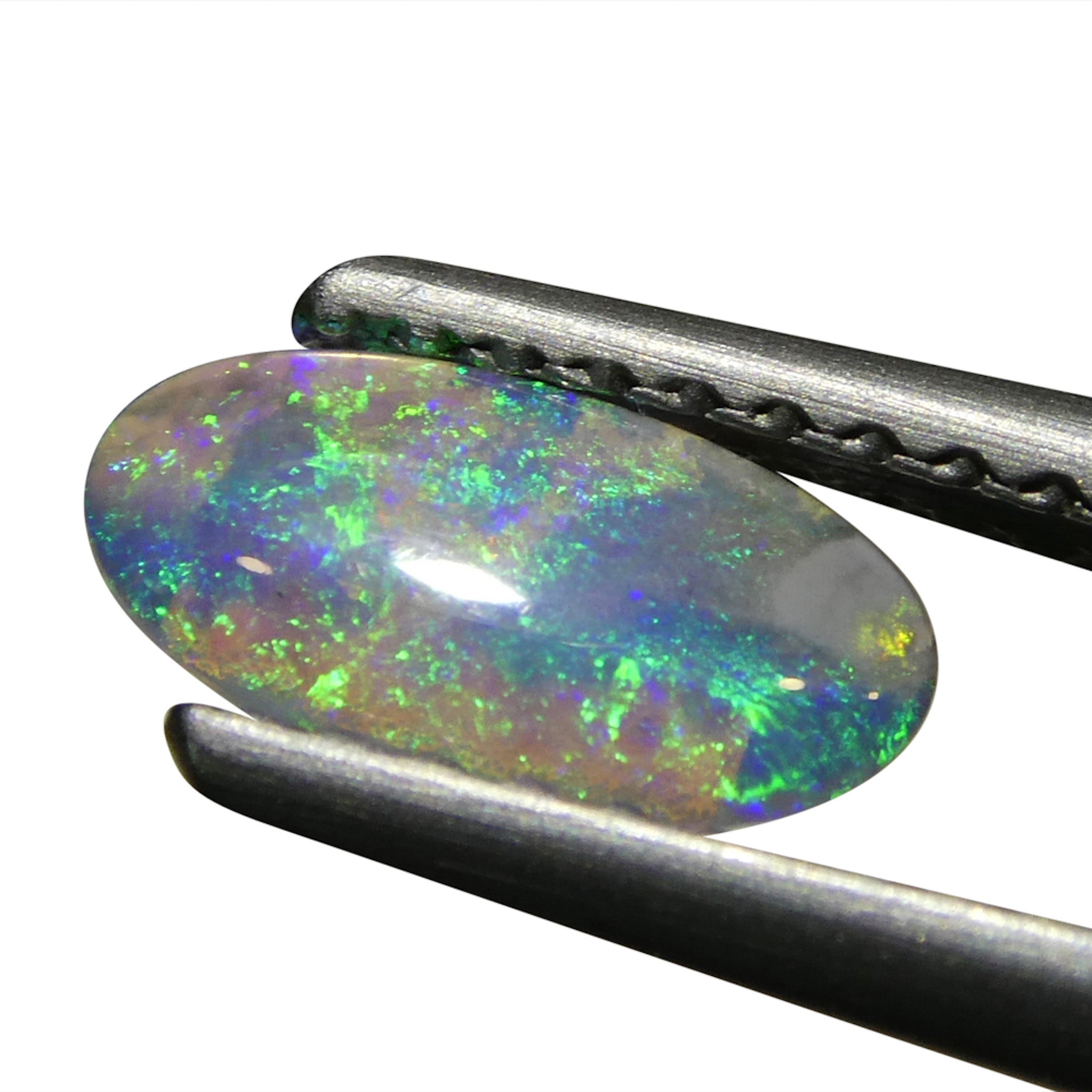 0.29ct White Opal Cabochon from Australia with Play of Color | Premium Gemstone by SkyJems