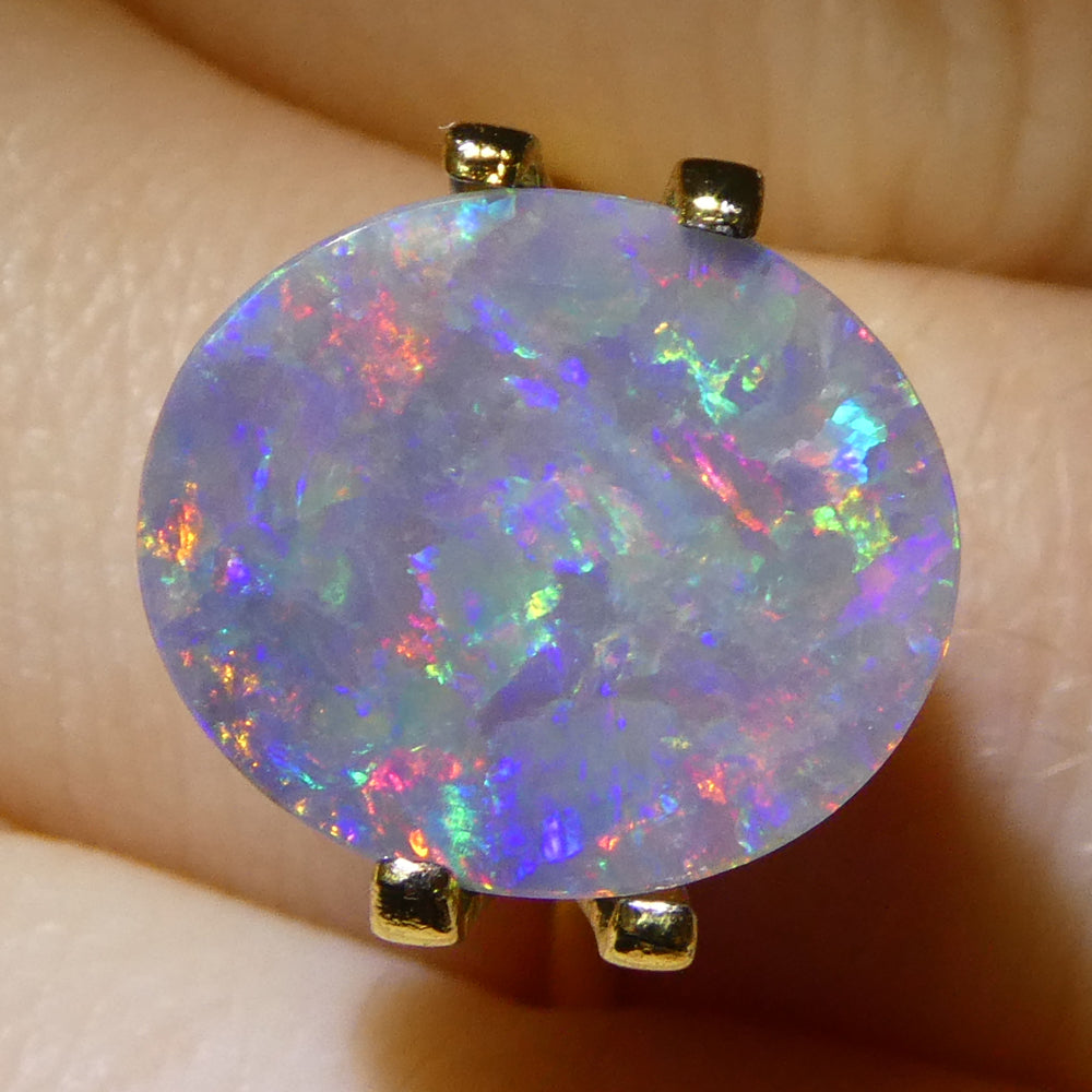 2.8ct Grey Australian Opal Cabochon with Play of Colour from SkyJems premium gemstone collection