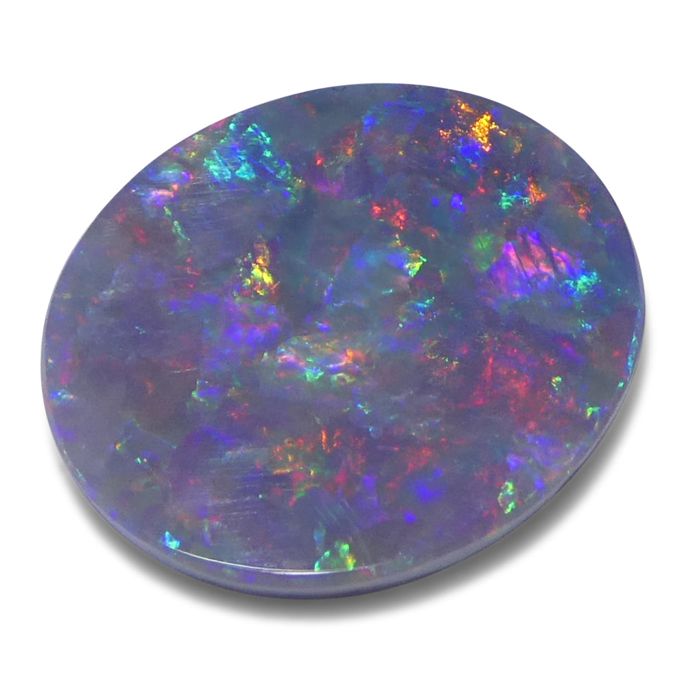 2.8ct Grey Australian Opal Cabochon with Play of Colour from SkyJems premium gemstone collection