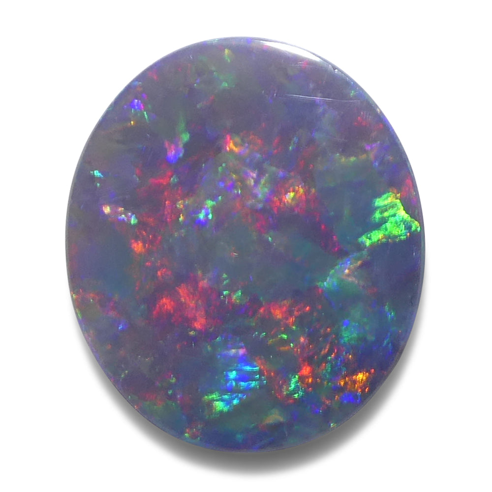 2.8ct Grey Australian Opal Cabochon with Play of Colour from SkyJems Rare Gemstones Collection