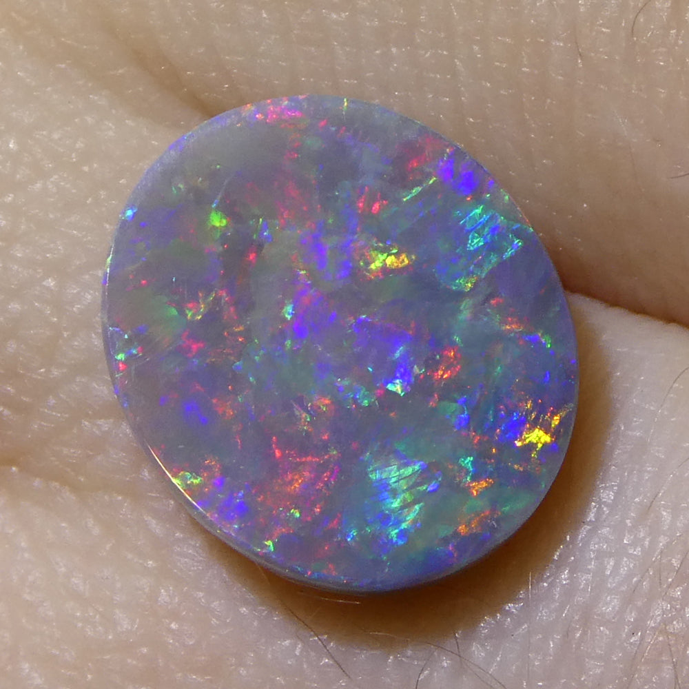 2.8ct Grey Australian Opal Cabochon with Play of Colour from SkyJems Rare Gemstones Collection