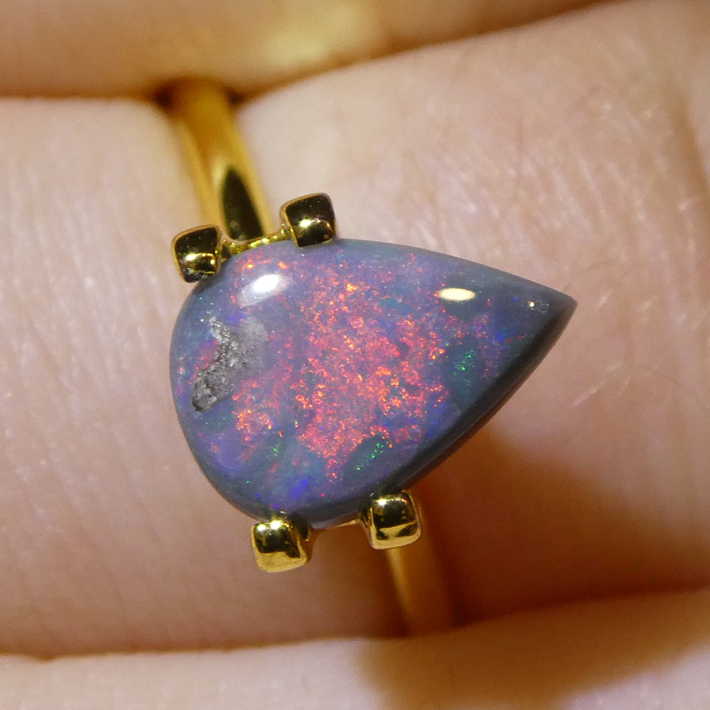 1.35ct Grey Australian Opal Cabochon with Play of Colour from SkyJems' Premium Gemstone Collection