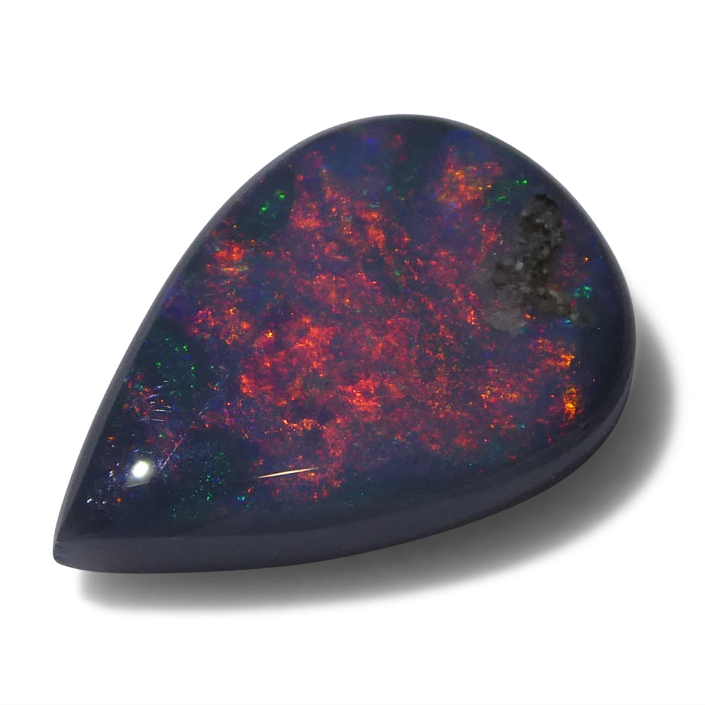Opal 1.35 cts 10.60 x 7.38 x 3.05 mm Oval Cabochon Grey with Play of Colour $340
