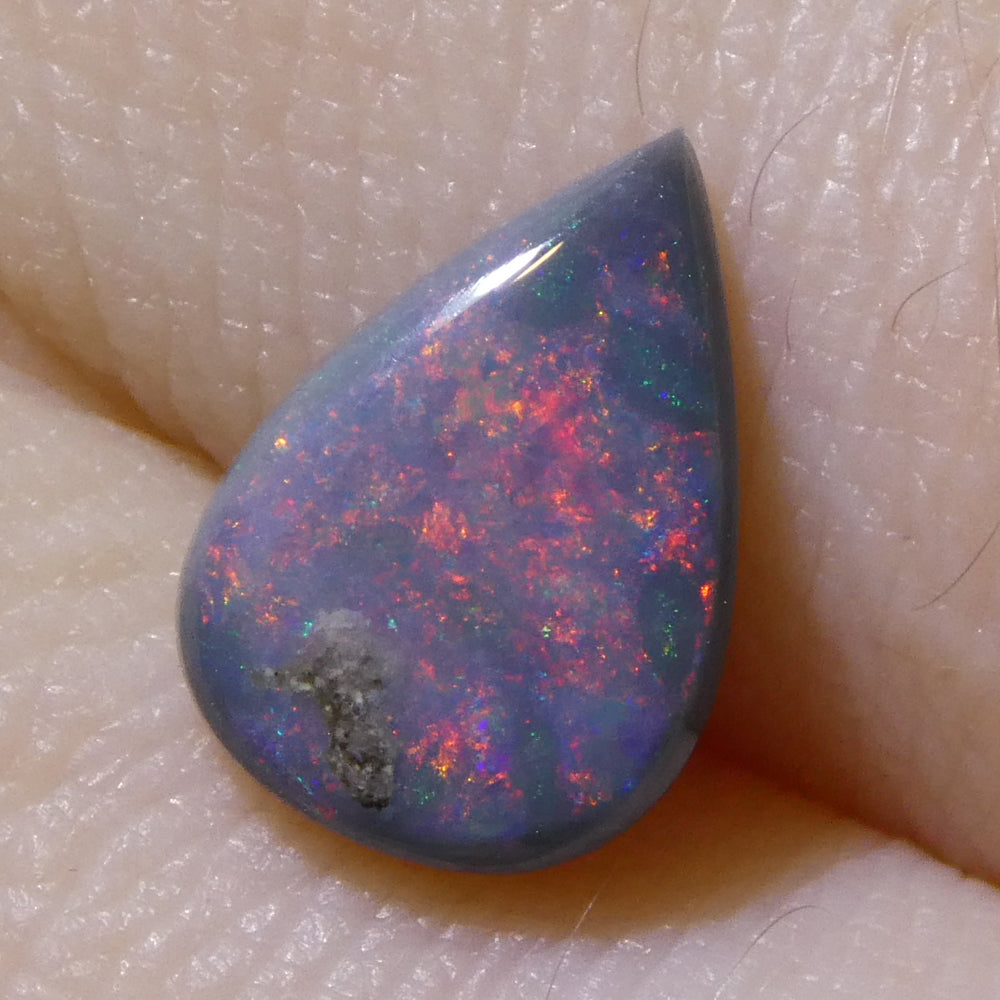 1.35ct Grey Australian Opal Cabochon with Play of Colour from SkyJems' Rare Gemstone Collection