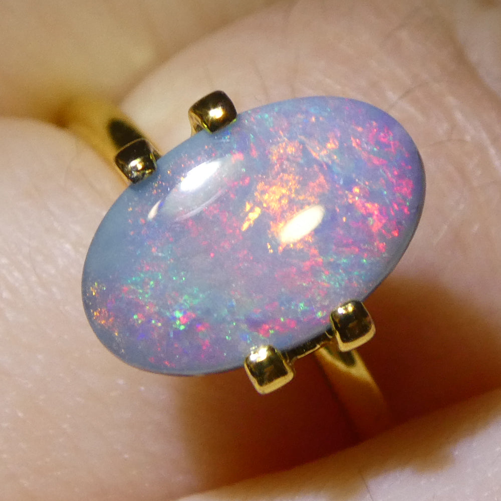 1.66ct Grey Australian Opal Cabochon with Play of Colour from SkyJems' Fine Gemstone Collection