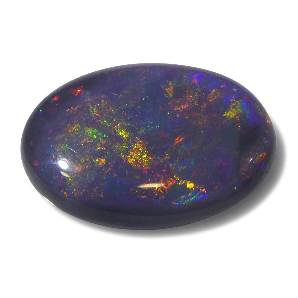 Opal 2.21 cts 12.54 x 6.81 x 3.06 mm Oval Cabochon Grey with Play of Colour $560