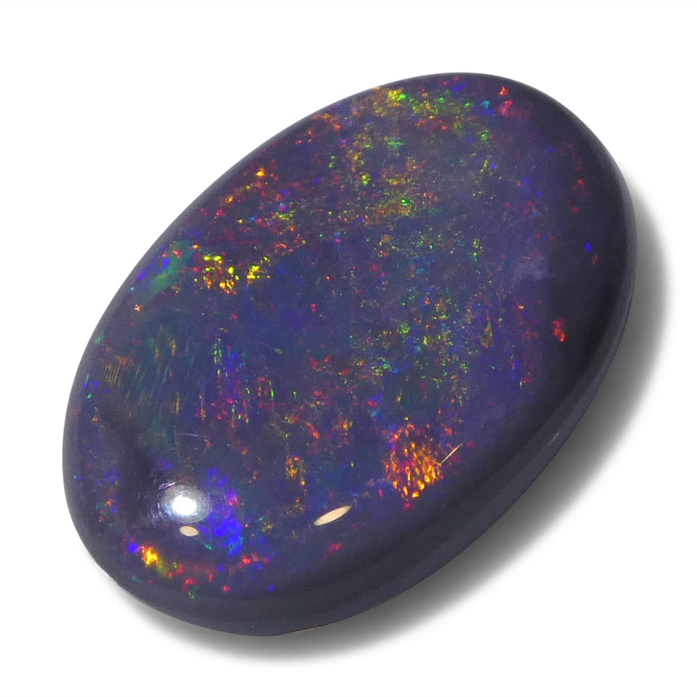 2.21ct Grey Australian Opal Cabochon with Play of Colour by SkyJems - Rare Oval Gemstone from Down Under