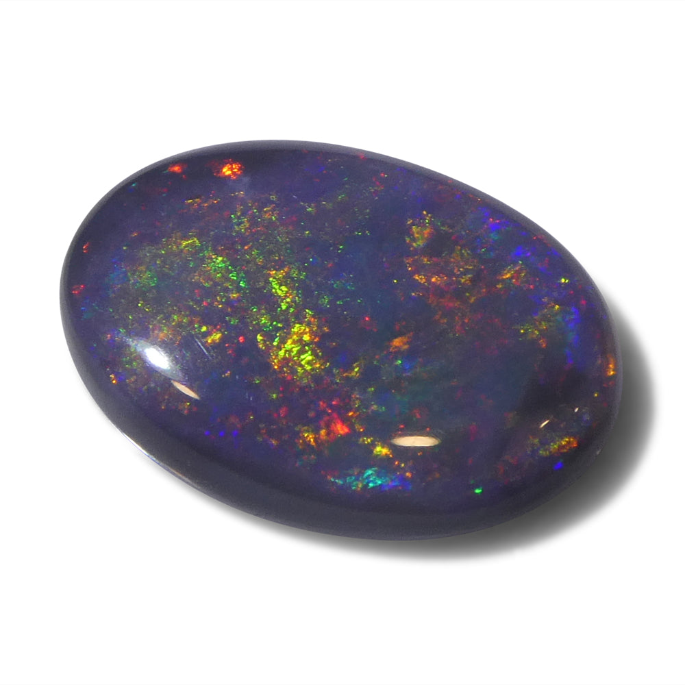 2.21ct Grey Australian Opal Cabochon with Play of Colour by SkyJems, premium oval gemstone from classic Canadian gem collecti
