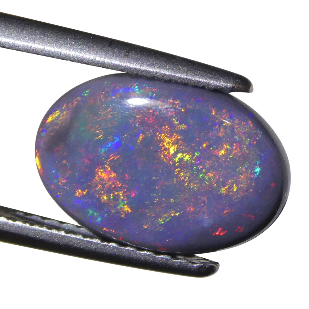 2.21ct Grey Oval Cabochon Opal from Australia, premium gemstone by SkyJems Canadian gem specialists