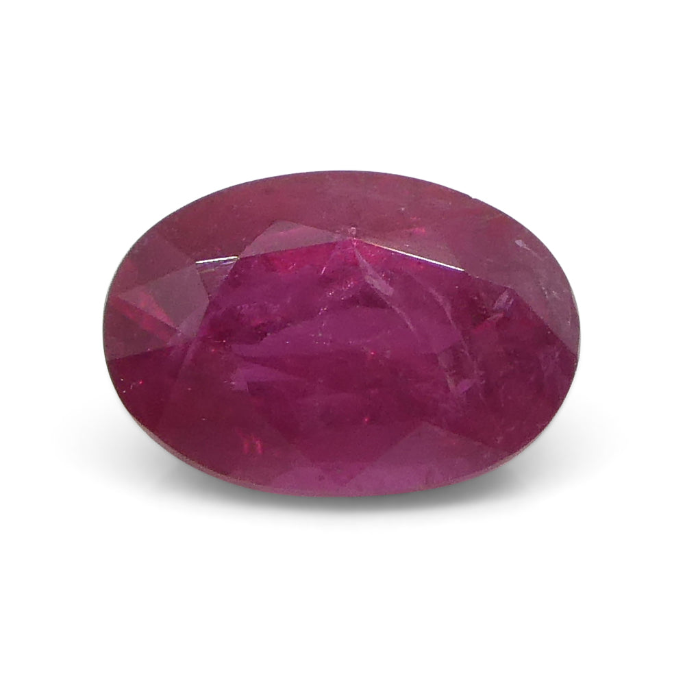 0.85ct Oval Red Ruby from Mozambique, premium heated single stone by SkyJems, classic Step Cut corundum gem