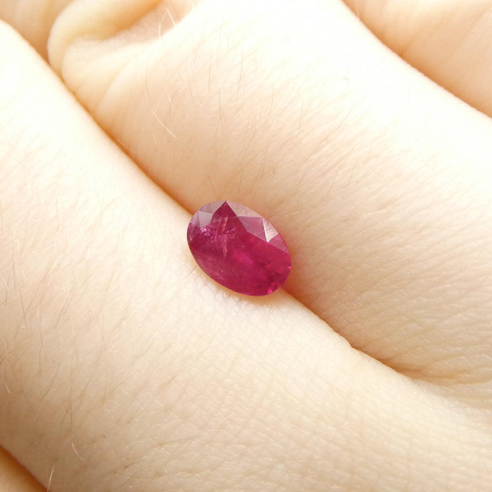 0.85ct Oval Red Ruby from Mozambique, precision-cut single stone by SkyJems, premium Canadian gemstone specialists since 1967