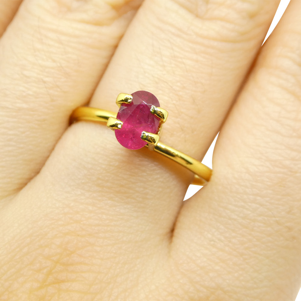 0.85ct Oval Red Ruby from Mozambique, precision-cut single stone by SkyJems, premium Canadian gemstone specialists since 1967
