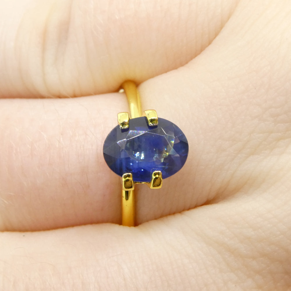 2-carat oval blue Thai sapphire from SkyJems, premium heated corundum gemstone with deep blue color and step cut
