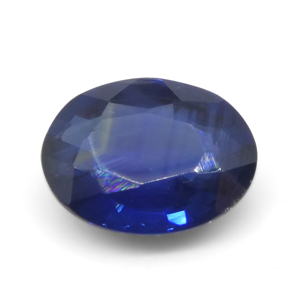 2-carat oval blue sapphire from Thailand, deep blue corundum gemstone by SkyJems Canadian fine jewelry collection