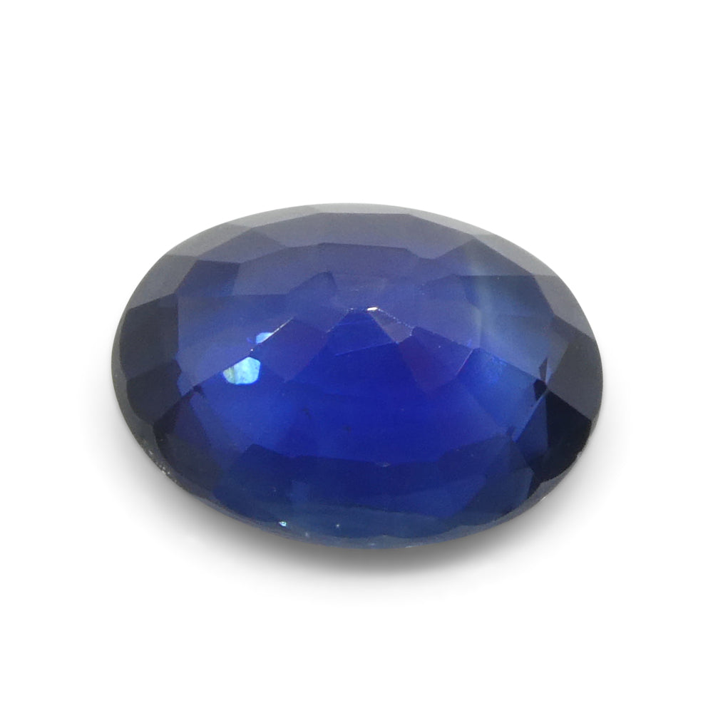 2-carat oval blue sapphire from Thailand, deep blue corundum gemstone by SkyJems Canadian gem specialists