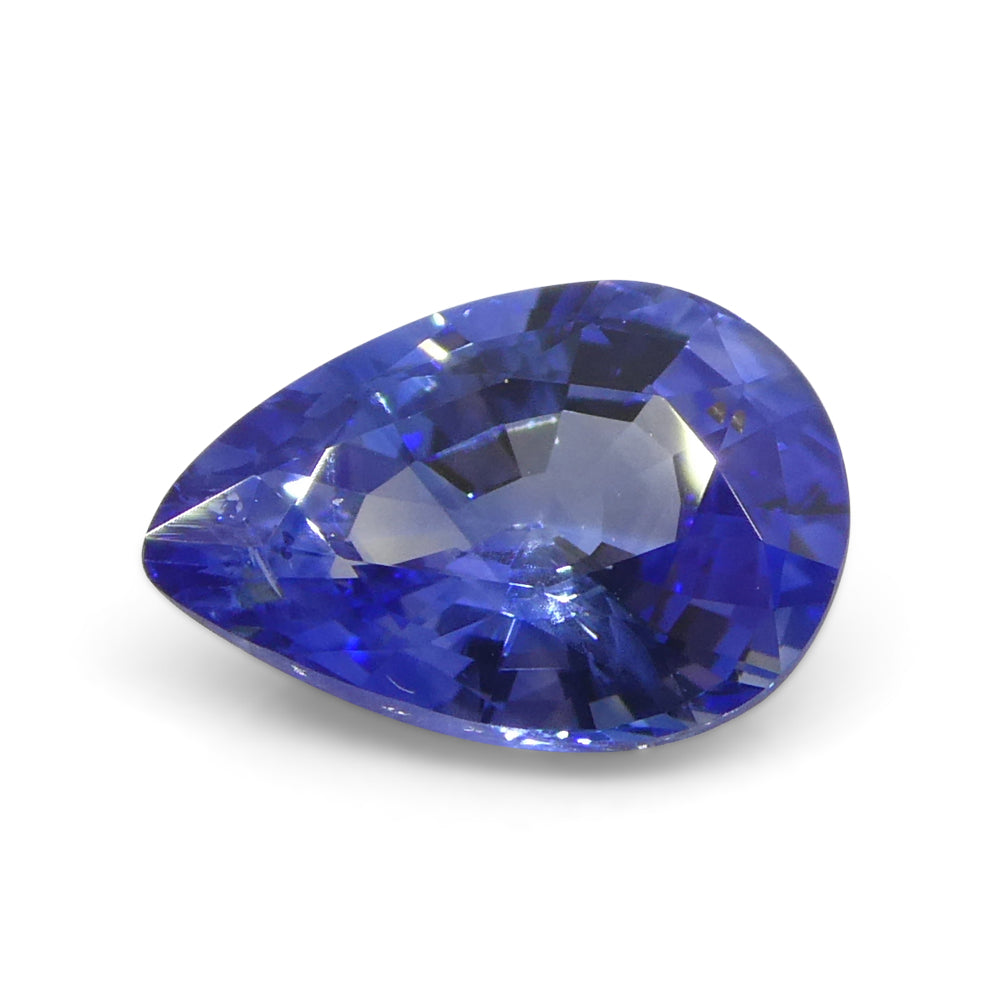 1.68ct Blue Pear Sapphire from Sri Lanka, premium heated gemstone by SkyJems Canadian gem specialists