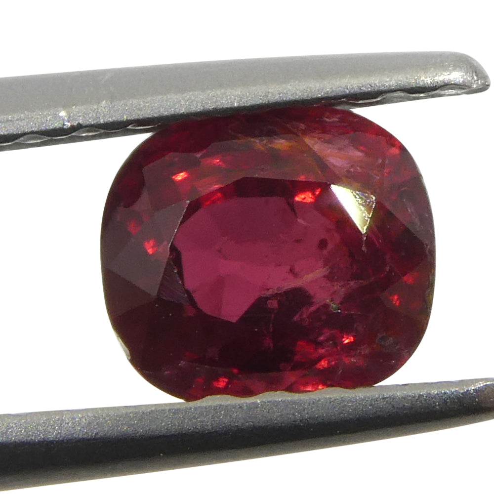 0.84ct Tanzanian Red Sapphire, cushion-cut vivid gem from SkyJems' premium single-stone collection, rare corundum beauty