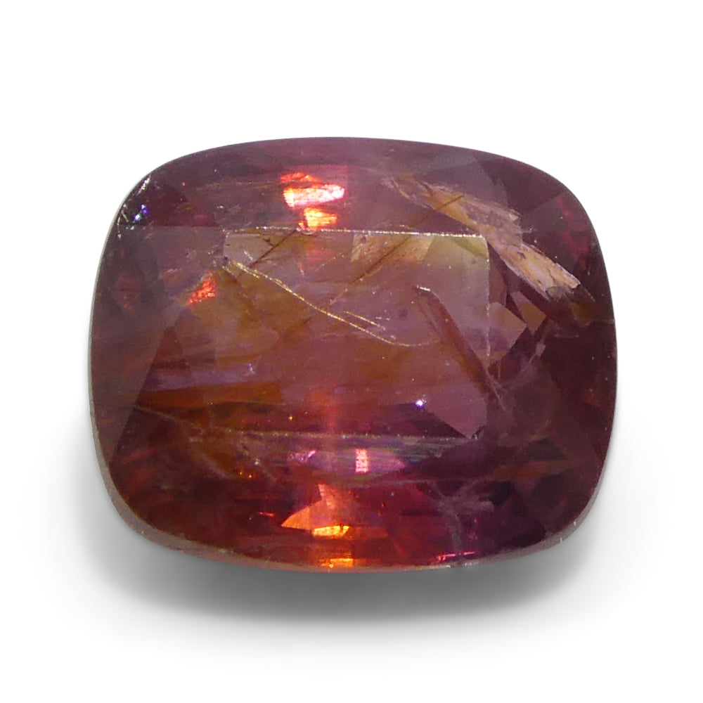 Sapphire 1.31 cts 6.37 x 5.42 x 3.78 mm Cushion Orangy Red $1580