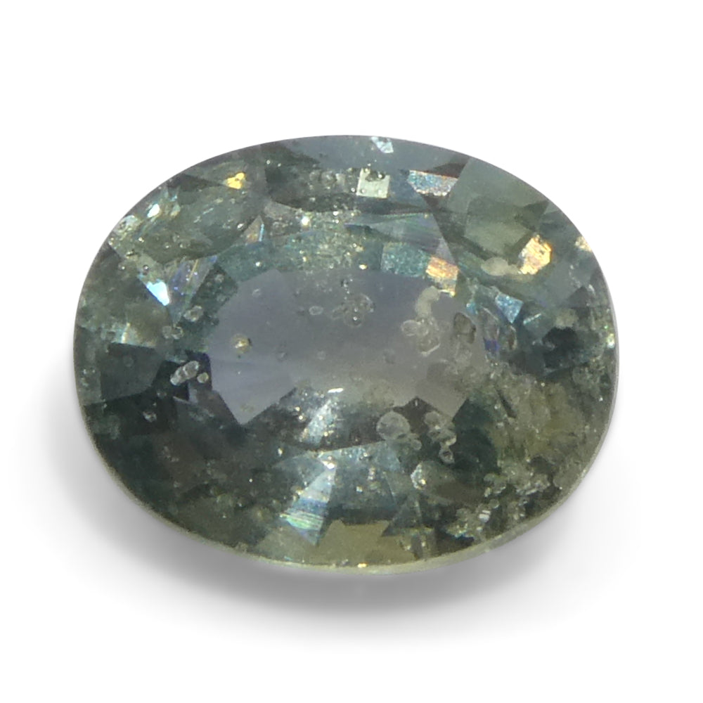 1.32ct Unheated Oval Greenish-Blue Teal Sapphire from Tanzania, Unheated - Skyjems Wholesale Gemstones