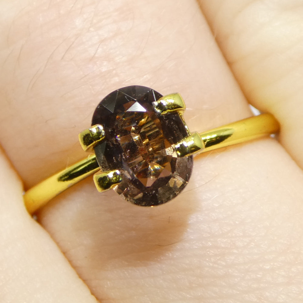 1.57ct Oval Brownish Pink Tanzanian Sapphire, heated single stone from SkyJems Canadian gem specialists