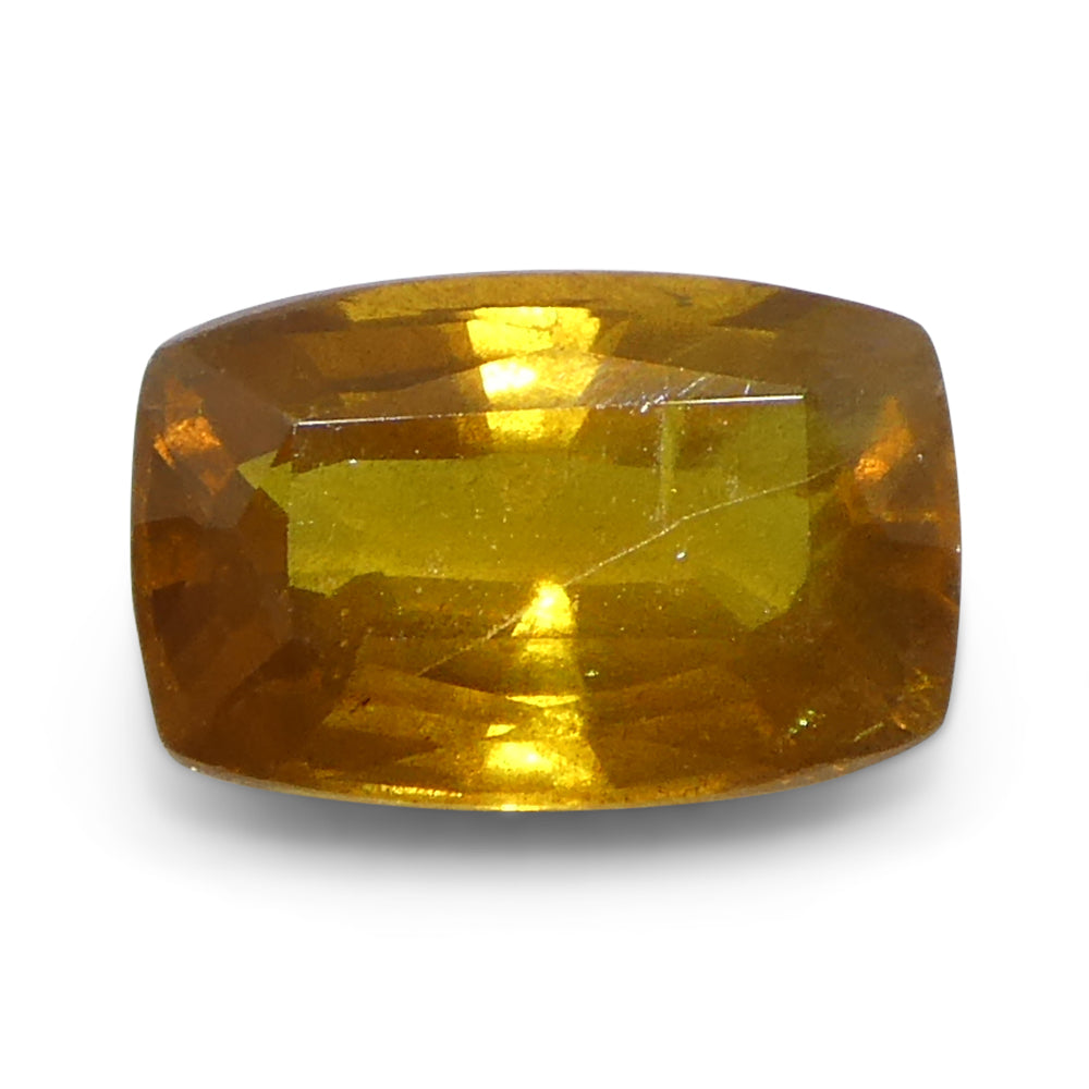Sapphire 1.38 cts 7.56 x 4.92 x 3.61 mm Cushion Yellow-Orange $1110