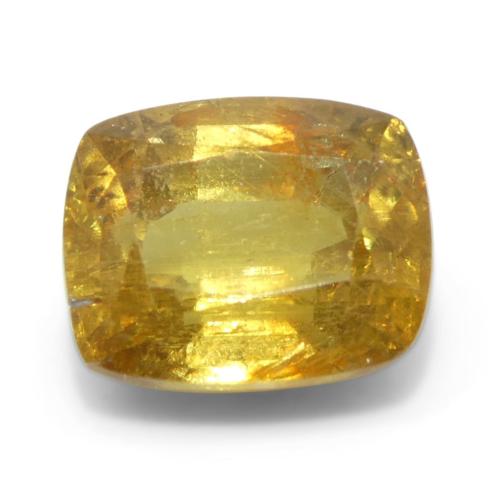 2.05ct Cushion Orange-Yellow Tanzanian Sapphire, unheated natural gemstone by SkyJems, premium colored gem specialists since
